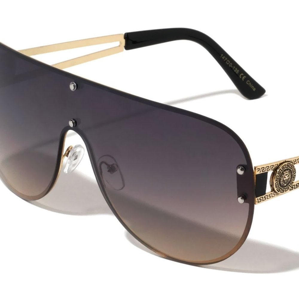 KLEO Rimless Oversized Shield Sunglasses